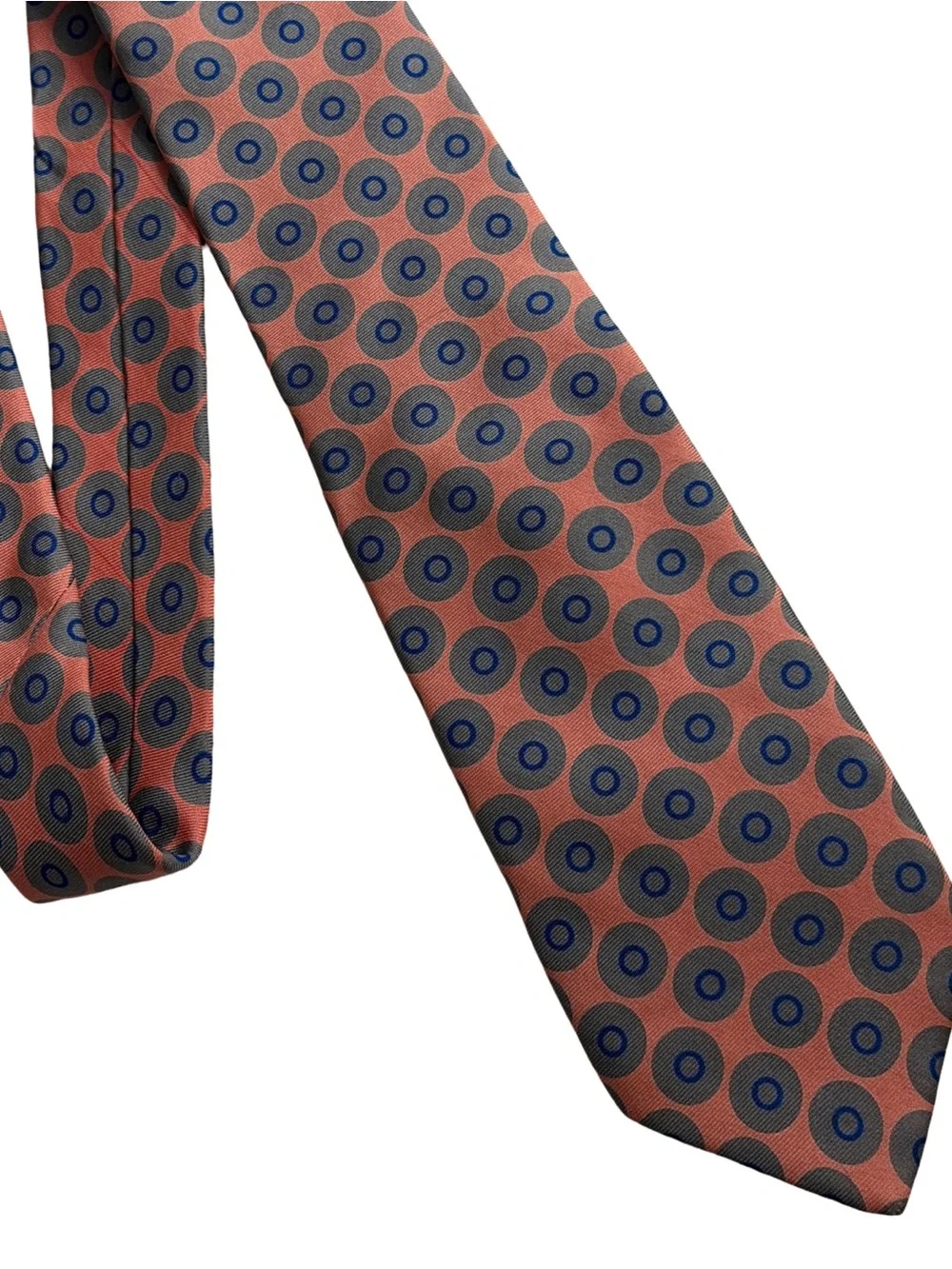 Givenchy Monsieur Pink and Blue Silk Circle-Pattern Tie